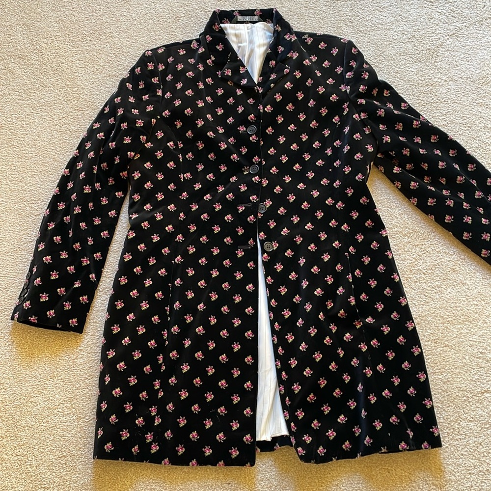 Laura Ashley Black Blazer with Pink Floral Design
